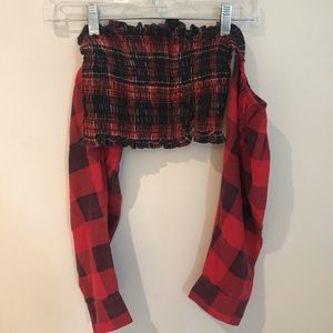 Vintage first of a kind plaid crop top